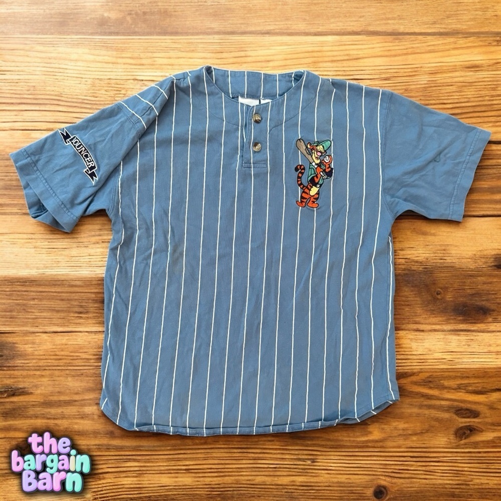 Disney Store Vintage Tigger Bouncer Striped Youth Boys Baseball Shirt (12/14)